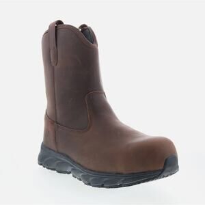 Propet Mens Smith Composite Toe Boots 16 NWT 16W EE Wide Brown Work Leather